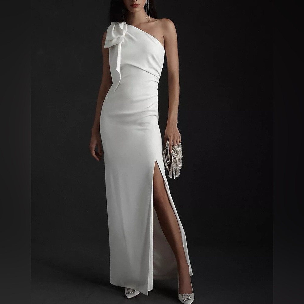 $295 NWT ML Monique Lhuillier x Anthropologie “Lionel” Gown in White Sz 4